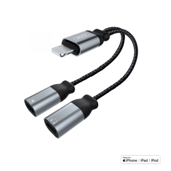 Adaptador Doble Lightning Cargador y Audifonos XO