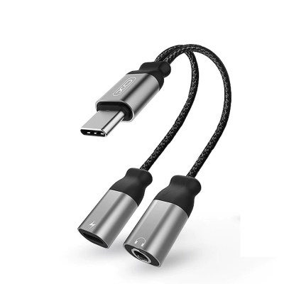 Adaptador Doble Tipo C y Jack 3.5mm Cargador y Audifonos XO