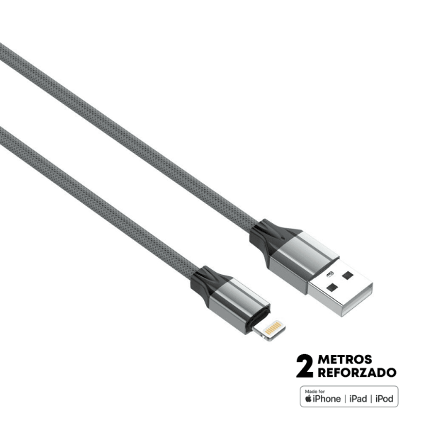 Cable Lightning a Usb 2 Metros Reforzado Ldnio