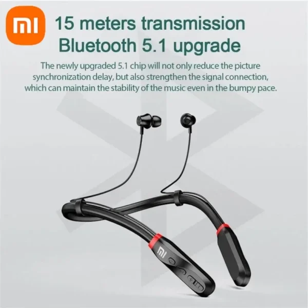 XIAOMI-auriculares inalámbricos i35 con banda para el cuello, cascos deportivos con Bluetooth, sonido 9D, impermeables, TWS, con micrófono para teléfono - Imagen 6