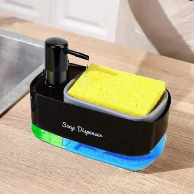 Dispensador de jabón para manos y platos 2 en 1 + esponja